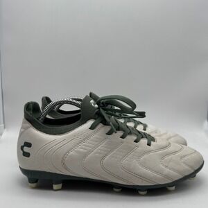 Charly Encore RL Firm Ground Soccer‎ Cleats White Green Recycled Leather 9.5